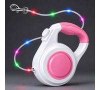 Iridsmole Correa retráctil para perro, correa extensible LED de 5 m | Walk the Dog In the Evening Flexi - Correa para perros pequeños de hasta 15 kg, correa sin enredos de 360° para mascotas