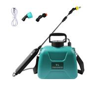 Iriisy Pulverizador Eléctrico Mochila 5L Fumigadora Batería USB para Jardín | Lanza telescópica de 60 cm, 2 boquillas ajustable (latón/plástico) y batería de 2400 mAh. Ideal para huertos y viveros