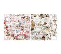 Irikdescia 110 Pegatinas de Coqueta, Pegatinas estéticas Rosas, Estilo Garabato Femenino, té de la Tarde, Pegatinas de Estilo Retro para Botella de Agua, portátil, teléfono, Guitarra