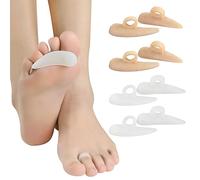 Irikdescia® 4 pares de almohadillas para dedos en martillo, correctores de dedos en martillo, separador de dedos de silicona, corrector ondulado, para reducir el dolor y la fricción, para mujeres y