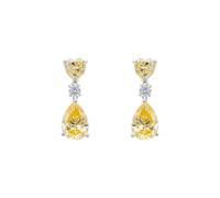 Irina - Pendientes de lágrima de topacio amarillo de plata para mujer