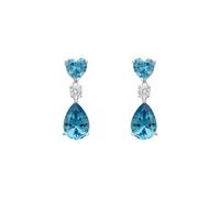 Irina - Pendientes de lágrima de topacio azul para mujer, Plata de ley, topacio azul