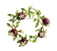 IRIRI Broche de corona Esmalte Joyería de mujer Arándano Naranja Granada Rosa Melocotón Púrpura Baya(Burgundy)