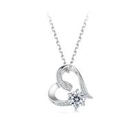 IRIRI Collar de moissanita de 0,5 quilates con amor eterno y de lujo for mujer, gargantillas de plata de ley 925, regalos de joyería for novia, esposa, mamá, su cumpleaños, día de la madre, aniversari