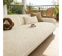 IRIRI Funda de sofá de Pana Beige Confort for hogares cotidianos(90 * 180cm)