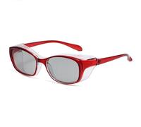 IRIRI Gafas de Sol Polarizadas Fotosensibles: Protección UV, Resistentes Al Viento y Al Polen for Conducir y Andar en Bicicleta | Gafas de Seguridad for Todo Tipo de Clima for Hombre y Mujer(Rojo)