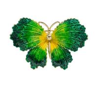 IRIRI Gradient Butterfly Brooch Enamel Gold Tone Statement Pin for Dresses Jackets(Green)