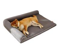 IRIRI Large Dog Orthopedic Bed, Waterproof Memory Foam Pet Bed with Side Rails, Non-Slip Bottom, Removable Washable Cover, Gray(Gris,S)