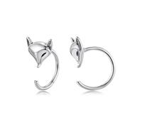 IRIRI Pendientes de zorro en plata de ley S925 | Joyería original de animales | Set de regalo de pendientes hipoalergénicos de fauna silvestre