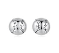 IRIRI Pendientes deportivos de plata de ley S925 for mujer y hombre. Diseño de pelota de béisbol, baloncesto y fútbol. Regalo hipoalergénico for cumpleaños y Navidad.(Baseball)