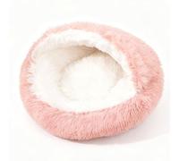 IRIRI Plush Semi-Enclosed Cat Bed Indoor Dog Soft Cats Bed Comfortable Pet Home Rest and Sleep Gift(Rosa,L)