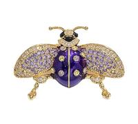 IRIRI Purple Ladybug Brooch for Women, Sparkling Insect Pin with Colorful Accents, Fashion Jewelry for Coat/Dress