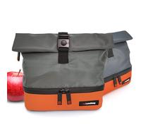 Iris Barcelona Bolsa Térmica Compacta 2 en 1, Base Aislante para Táper + Compartimento Superior Plastificado, Enrollable, Ligera y Práctica, Cierre de Cremallera y Clip, Ideal para Trabajo, Escuela