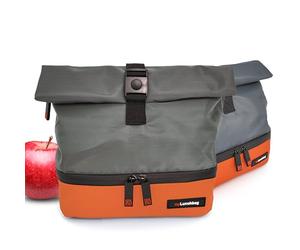 Iris Barcelona Bolsa Térmica Compacta 2 en 1, Base Aislante para Táper + Compartimento Superior Plastificado, Enrollable, Ligera y Práctica, Cierre de Cremallera y Clip, Ideal para Trabajo, Escuela