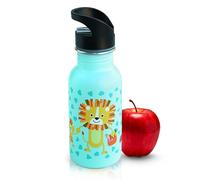 Iris Barcelona Botella Infantil Acero Inoxidable 400 mL Con Pajita y Asa de Transporte - Sin BPA - Ideal para Cole, Viajes, Guardería (MINT)
