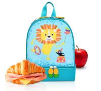 IRIS BARCELONA Mochila Infantil 2 en 1 con Nevera Termoinsulada - Diseño de León - Bolsa de Almuerzo para Niños con Asa Ajustable y Llavero - Ideal para Guardería, Excursiones, Playa y Vuelta al Cole