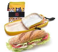 IRIS BARCELONA Porta Bocatas Infantil Reutilizable y Plegable - Diseño Flexible con Goma (26 x 12 x 2.5 cm) - Interior Impermeable FOOD SAFE - Ideal para Cole, Excursiones, guardería (Amarillo)
