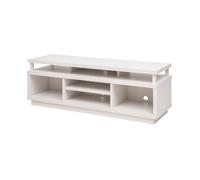 Iris Ohyama, Mueble de TV/TV Mueble/Mueble de TV con 5 estantes Abiertos/TV hasta 55, Madera Maciza, Orificios para Cables, Oficina, Sala - TV Cabinet Middle - OTS-125M - Roble Blanco