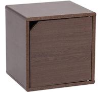 Iris Ohyama, Amario de Madera/Ahorro de Espacio/Estante de Madera/Unidad de Almacenamiento/casillero, Combinación apilable y Flexible, Oficina, Casa - QR Box with Door - QR-34D - Marrón