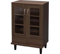 Iris Ohyama, Aparador con cajones y baldas / vitrina de madera / armario con puertas, Diseño,Ajustable en altura cada 3,2 cm, Cocina, sala - Cabinet - KBN-9390 - Roble