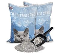 Iris Ohyama, Arena aglomerante para Gatos, 2 Paquetes de 8L, súper adsorbente, de bajo Polvo, Control de olores y antibacteriana Hecha de Arcilla bentonita Natural - Cat Litter Sand KF8L, Sin Perfume