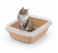 Iris Ohyama Arenero Gato, hasta 7kg, Pequeño, Beige, Caixa de areia para Gatos, Caja, para Gatos Grandes y pequeños, Cagadero, Caixa, WC, Fácil Limpieza, Libre de BPA, CLH-12S