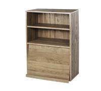 Iris Ohyama, armario con puertas, estante de almacenamiento, 2 compartimentos modulares, diseño, sólido, moderno, multi-uso, escritorio, habitación, salón - Flap Rack Chr - 1 - Marron centr é