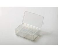 Iris Ohyama, Caja de Almacenamiento de plástico, Caja de Almacenamiento de Escritorio de tamaño L, CC-260, Transparente, apilable, Clips de Cierre - A26 x F18,4 x A4,6 cm