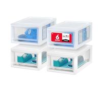 Iris Ohyama, Cajón de almacenamiento, Torre de almacenamiento de plástico de sobremesa, Set de 4, MSD-1, Blanco
