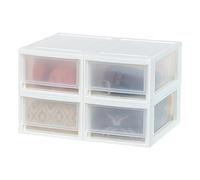 Iris Ohyama, Cajón de almacenamiento, Torre de almacenamiento de plástico de sobremesa, Set de 4, MSD-1, Blanco