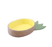 Iris Ohyama, Cama térmica para mascotas / cama divertida para perros, Cojín de doble cara con lado de verano e invierno, fondo antideslizante, para gato & perro pequeño - Pet Bed PCB-20P - Piña