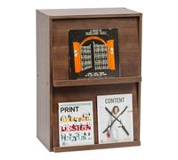 Iris Ohyama, mobiliario, Biblioteca, Estante de Almacenamiento, 2 Puertas Plegables, diseño, sólido, Moderno, Multi-Uso, Escritorio, habitación, salón - Flap Rack Chr - 2 - Marron