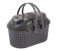 Iris Ohyama, Cesta, Caja, Bolsa, Jaula de Transporte de plástico(PP) para Gato, Perro, A45 x F29 x A28,5 cm, MPC-450, Gris