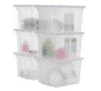 Iris Ohyama, conjunto de 6 cajas de almacenamiento plástico, multifunción, 10 L, tapa, mango ergonómico, escritorio, casa - DDUSB - S - White