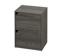 Iris Ohyama, Coqueta / Mueble con puertas / Mueble con baldas / Librería / Mueble con 2 puertas, Modular, Diseño, Oficina, Casa - Module Shelf - MDB-2D - Roble Gris