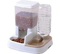 Iris Ohyama, Dispensador De Agua (2 L) Y Alimento (1.5 Kg) para Perros Y Gatos - Jq-350, Plástico, Blanco, 35 X 27,5 X 34,7 Cm 798 g