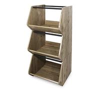 Iris Ohyama, Estante, Caja de Almacenamiento de Madera, Muebles Extra, 1 Puerta Plegable, escalable, sólida, Cocina, Dormitorio, salón - Estante de Muebles básicos - IWB - 400 - Marron centr é