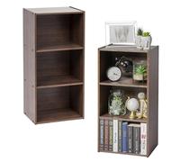 Iris Ohyama, Estante de Almacenamiento, Lote de 2 muebles de almacenamiento, Biblioteca, Diseño, Desmontables, Modulable, Oficina, Dormitorio, Salón - CX-3 - Marrón