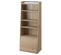 Iris Ohyama, estante, mobiliario, biblioteca de almacenamiento, con 1 puerta plegable, multi- uso, sólido, contemporáneo, habitación, salón, Bureau - estante de libros - IWMG - 5 - Marron centr é