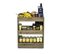 Iris Ohyama, Estantería con Ruedas/Muebles de Almacenamiento con Ruedas/Carrete/Escritorio de Madera, Fácil de Mover y con Ruedas Ajustables, Oficina, Casa - Storage Cart - WSW-280 - Marrón (Ceniza)