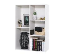Iris Ohyama Estantería de Cubos de 5 Compartimentos, 60cm ancho, Blanco, Exposición, Modular, Almacenamiento, para Sala de Estar, Habitación, Oficina, Espacio Ahorrado, Librería, Montaje Fácil, CX-23C