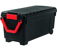 Iris Ohyama, Grande caja de almacenamiento para bricolaje, 170 L, asa y ruedas, móvil, garaje, jardín - Store it All Box SIA-1000 - Negro