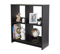 Iris Ohyama, Librería cubo / Estante abierto de madera / Mueble con 4 estantes / Estante abierto de madera, Modular, Diseño, Oficina, Casa, escuela - Wood Open Shelf - WOS-4 - Roble negro