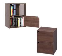 Iris Ohyama, MDB-2D - Juego de 2 estantes de Madera, Color marrón