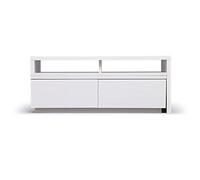 Iris Ohyama, Mobile TV, supporto TV per schermi fino a 43 pollici, 4 ripiani, espandibile, contemporaneo, camera da letto, soggiorno - TV Cabinet - SAB-100 - Rovere bianco