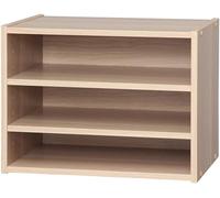 Iris Ohyama, Mueble de almacenaje pequeño, Mesilla de noche, Mesa auxiliar, 3 estantes ajustables cada 3,2 cm, Sólido, Oficina, Dormitorio, Salón, Stack Box STB-400T, Marrón