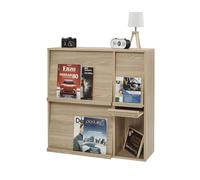 Iris Ohyama, Mueble de Almacenamiento con 4 Puertas Plegables/Armario de Madera/Abatible/Armario, Diseño,Modular, Oficina, Casa Biblioteca - Flap Rack - FR-F4 - Marrón Claro