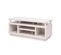 Iris Ohyama, Mueble de TV /TV mueble/ Mueble de TV con 5 estantes abiertos / TV hasta 65, Madera maciza, orificios para cables, Oficina, Sala - TV Cabinet Middle - OTS-150M - Roble Blanco