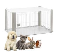 Iris Ohyama Parque para Perros con Puerta y Cerradura, H60cm, Gris, Techo Desmontable, Jaula Gatos, Vallas, Corralito, para para Interiores, Exteriores, Conejo, Cercado, Corral Perro, CLS-1130