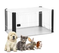 Iris Ohyama Parque para perros con puerta y cerradura, H60cm, Gris, Techo desmontable, Jaula gatos, Vallas, Corralito, Para interiores, exteriores, Conejo, Cercado, Corral perro, CLS-960